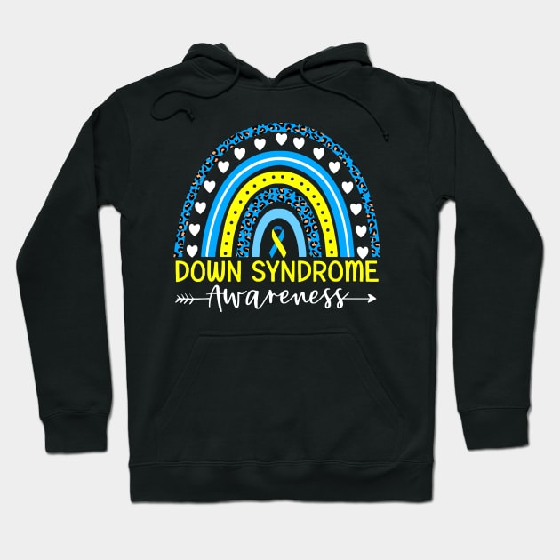 Be Kind World Down Syndrome Day Awareness Ribbon Rainbow Hoodie by D'store Hesti Production